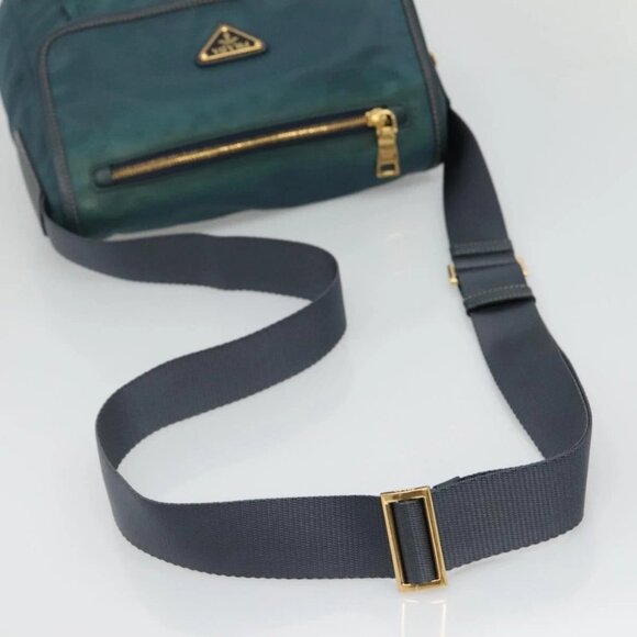 PRADA Shoulder Bag Nylon Green Gold Auth 131481 - Picture 6 of 16